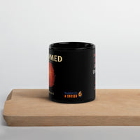Renamed Black Glossy Mug 11oz close-up of Marked & Chosen logo at center bottom of mug