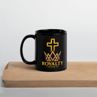 11oz black Christian mug – royal purple and gold crown design printed on right side
