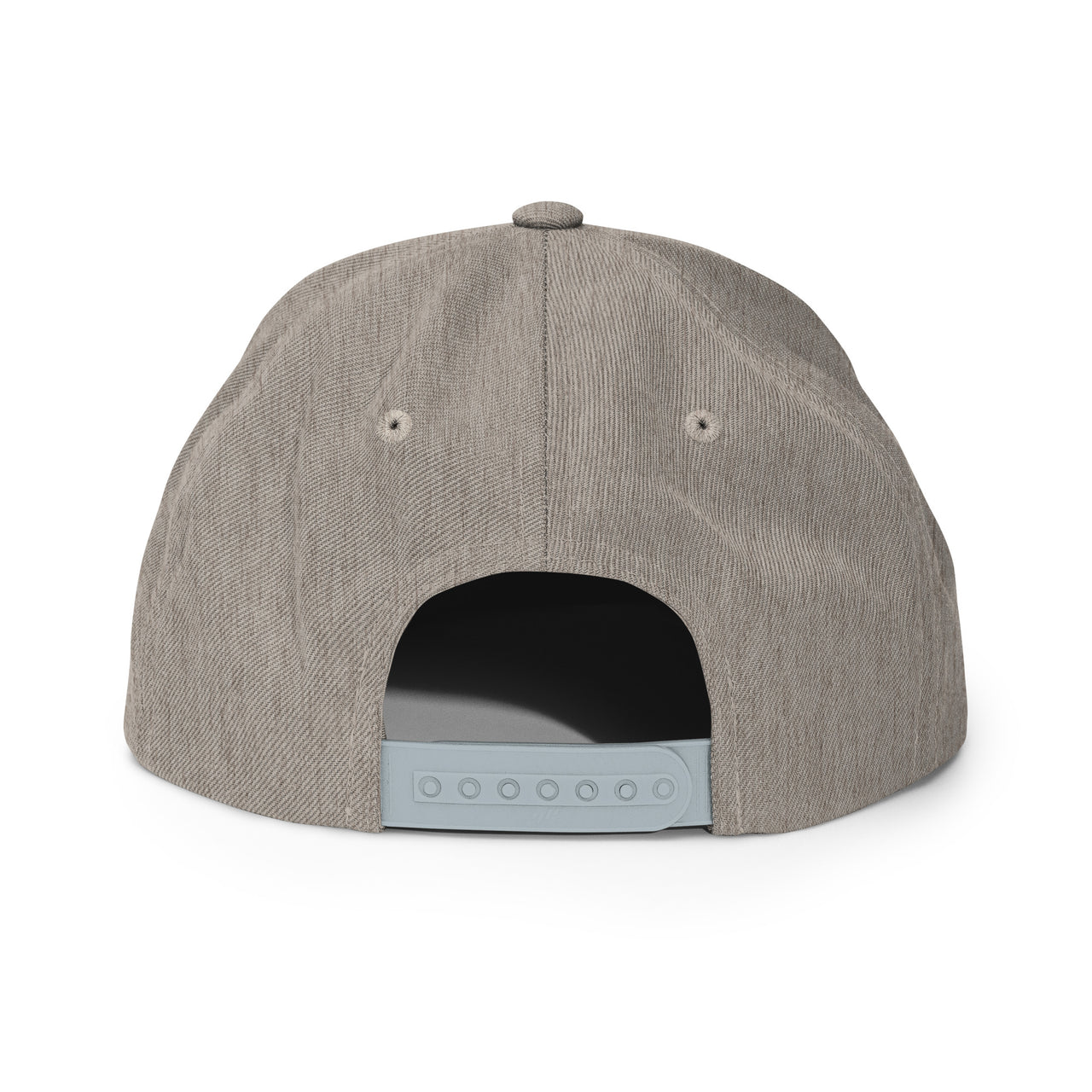 Heather grey Christian flat bill cap – with gray snap enclosure