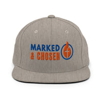Heather grey Christian flat bill hat – minimalist gospel snapback with bold front embroidery