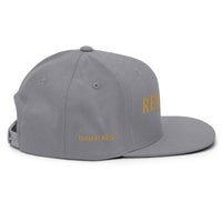 Renamed Classic Snapback Silver flat mockup, right side embroidery “ISAIAH 62:2”