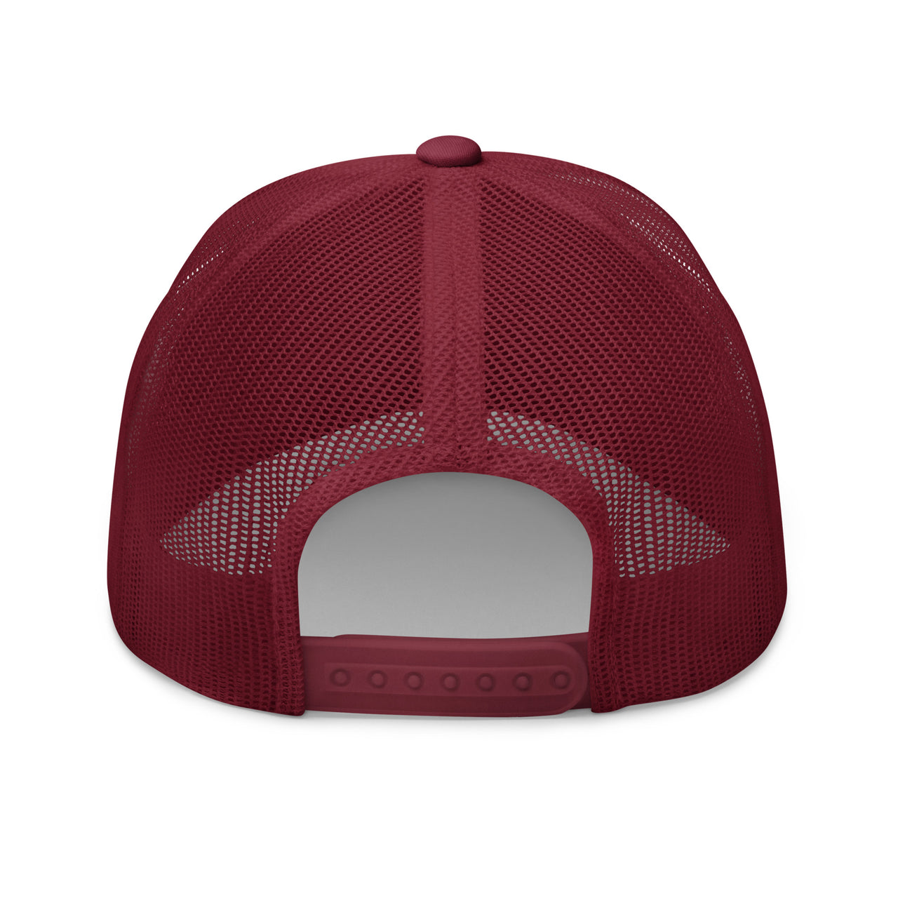 Cranberry Royalty trucker cap – mesh back with snapback adjuster and no text
