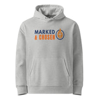 Marked & Chosen heather gray front of hoodie – comfortable Christian apparel with spiritual symbolism