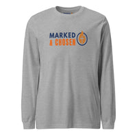 Athletic heather long sleeve Christian shirt – soft gray tones with front logo