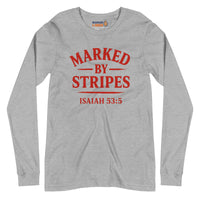 Athletic heather Christian long sleeve shirt – red front logo