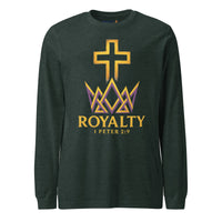 Heather forest green long sleeve Christian shirt – bold faith front