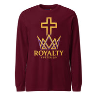 Maroon Christian long sleeve shirt – Royalty front logo
