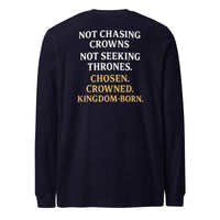 Navy Royalty long sleeve shirt – bold identity back print