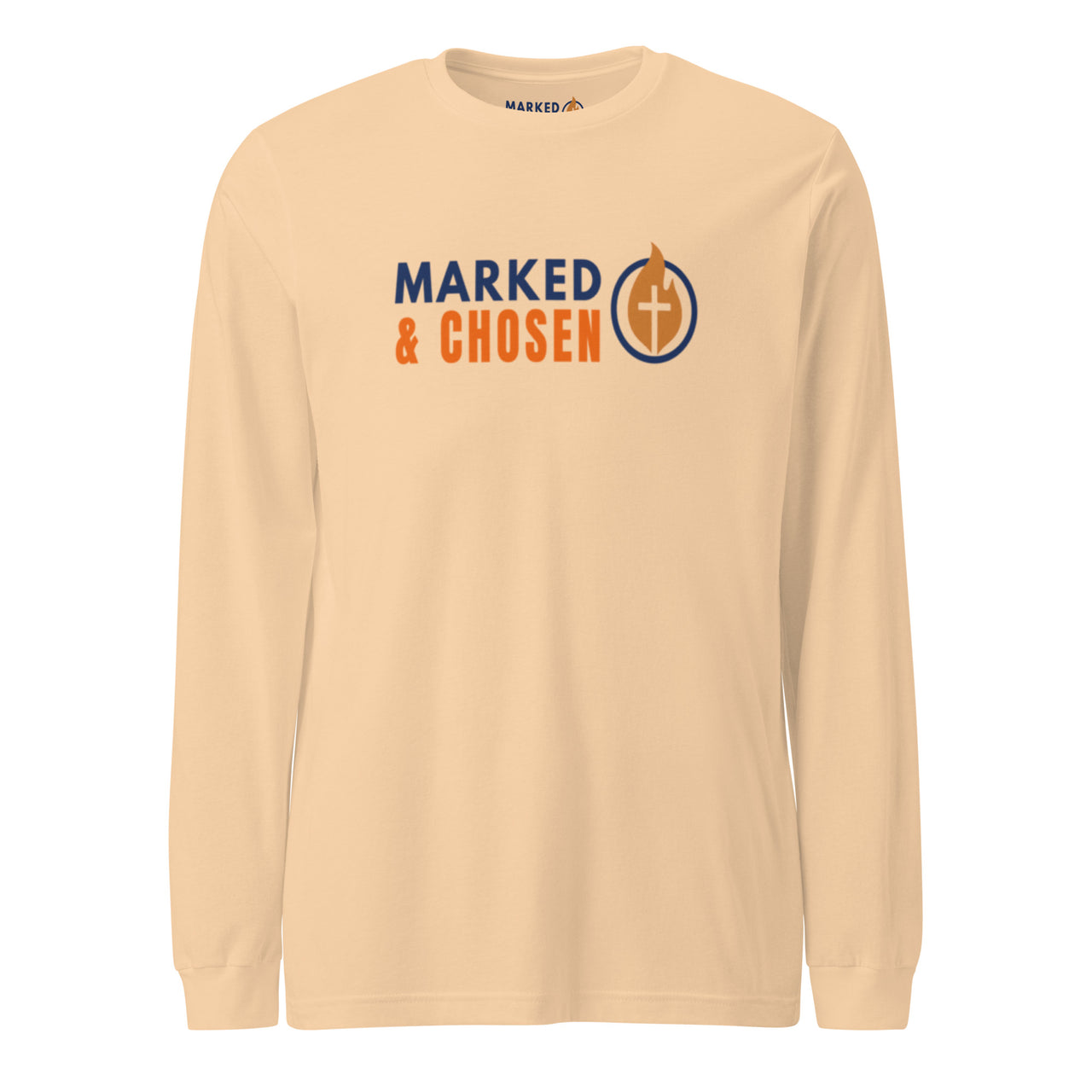 Sand dune Christian long sleeve shirt – desert tone faith tee with logo front