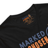 Black tagless Christian t-shirt – printed inner neck logo for smooth comfort and branding