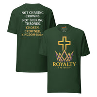 Forest green Christian t-shirt – Kingdom front logo and bold back statement on divine identity