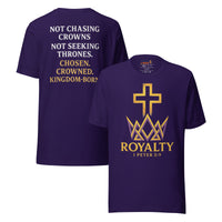 Team purple Royalty t-shirt – Kingdom identity front logo and 1 Peter 2:9 back graphic