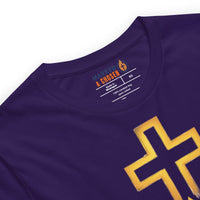 Team purple Christian tee – tagless inner print declaring Marked and Chosen
