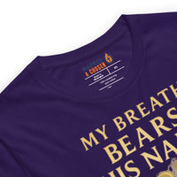 Team Purple My Breath Bears His Name T-Shirt sporting the Marked & Chosen Tagless Design