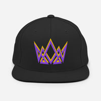 Black Royalty Christian snapback – purple and gold crown embroidery on structured crown