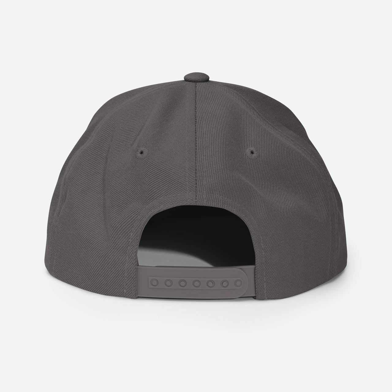 Dark grey snapback – rear snap closure with structured back panel