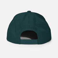 Spruce green snapback – clean mesh-free back with snap adjustment