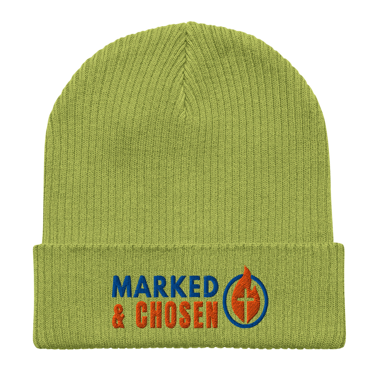 Marked & Chosen leaf green beanie – eco-conscious Christian headwear for believers boldly set apart