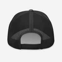 Charcoal Christian trucker cap – red Marked by Stripes with charcoal mesh back