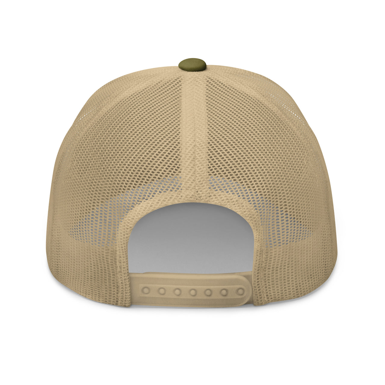 Snapback Enclosure of Moss green and khaki trucker cap with flame icon – Marked & Chosen Christian headwear