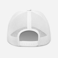 White Christian trucker cap – white mesh backing for breathable streetwear look