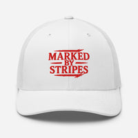 White Christian trucker cap – red front embroidery