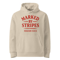 Desert dust Christian hoodie – red front Marked by Stripes print